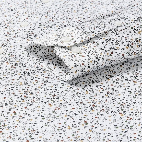 NWT Slim-Fit Dress Shirt with Floral Pattern - Picture 2 of 4